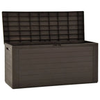 290L Outdoor Garden Storage Box – Weatherproof Poly Rattan Look, Lockable Lid