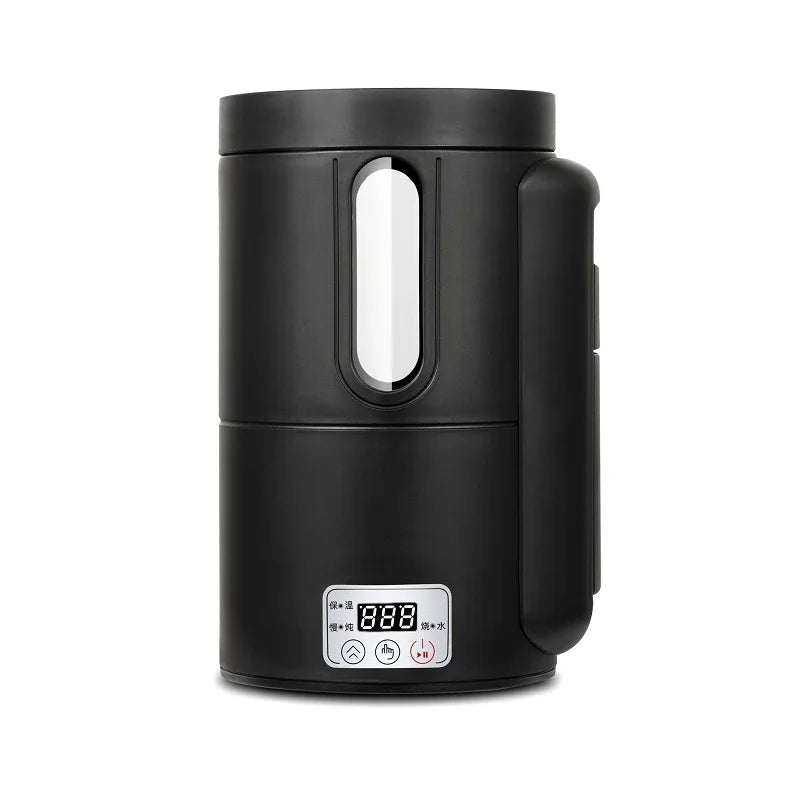 Multi-Function Travel Electric Kettle 0.8L Boil, Stew, Tea & Soup Maker for Car/Home Use