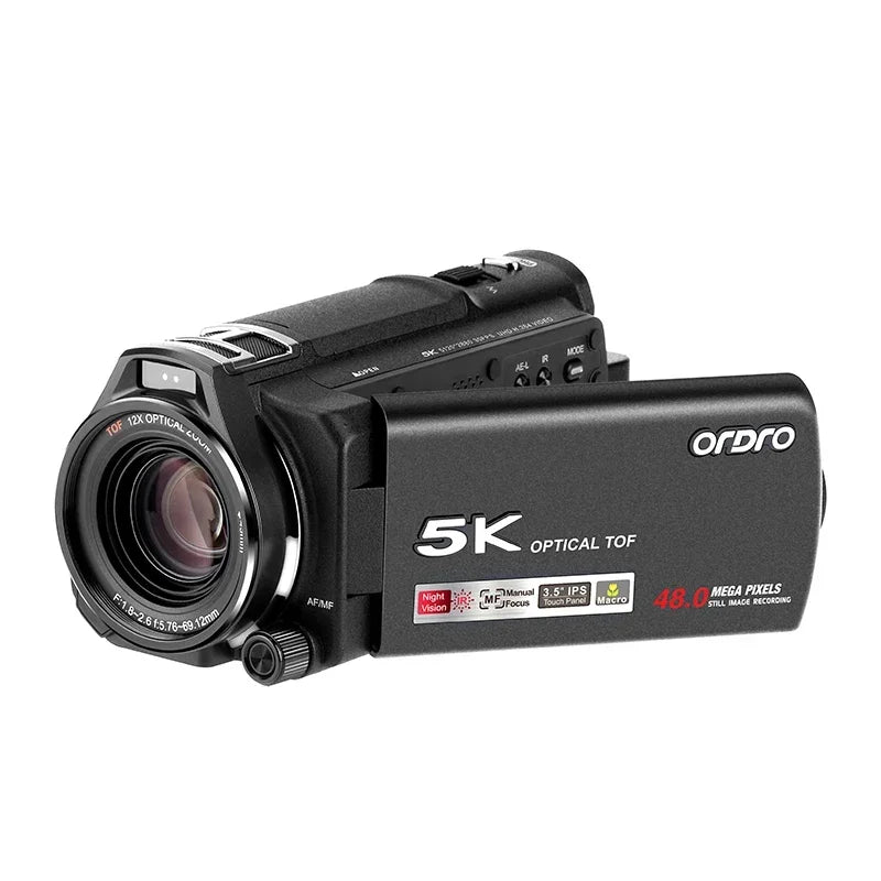 4K Camcorder with 12X Zoom and Touchscreen Display