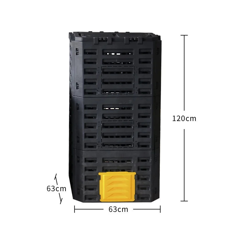 Large Outdoor Compost Bin 300L Durable Plastic, Easy Assembly, Recyclable Garden Waste System