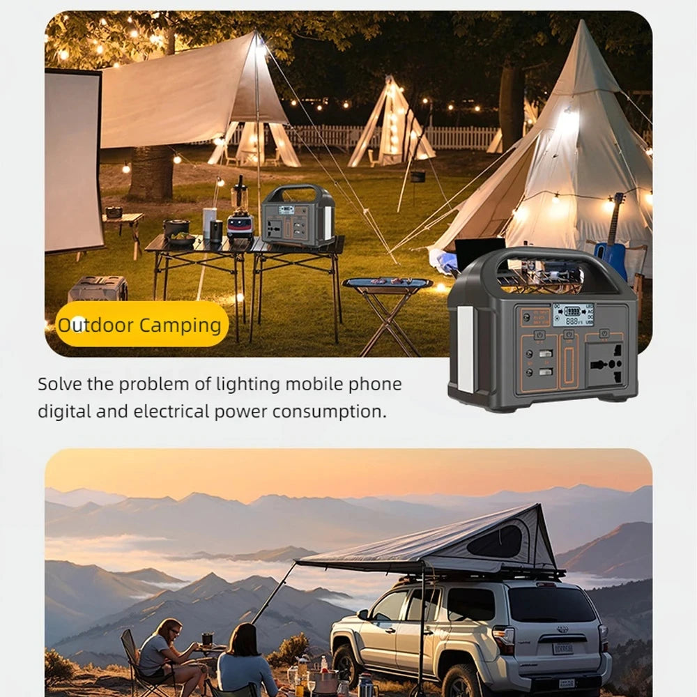 100W Portable Emergency Power Station with LED Light