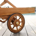 Teak Wood Outdoor Sun Lounger Chair for Poolside & Garden