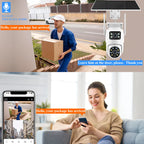 Solar 4G Outdoor PTZ Camera 12MP Dual Lens with Night Vision & Motion Tracking