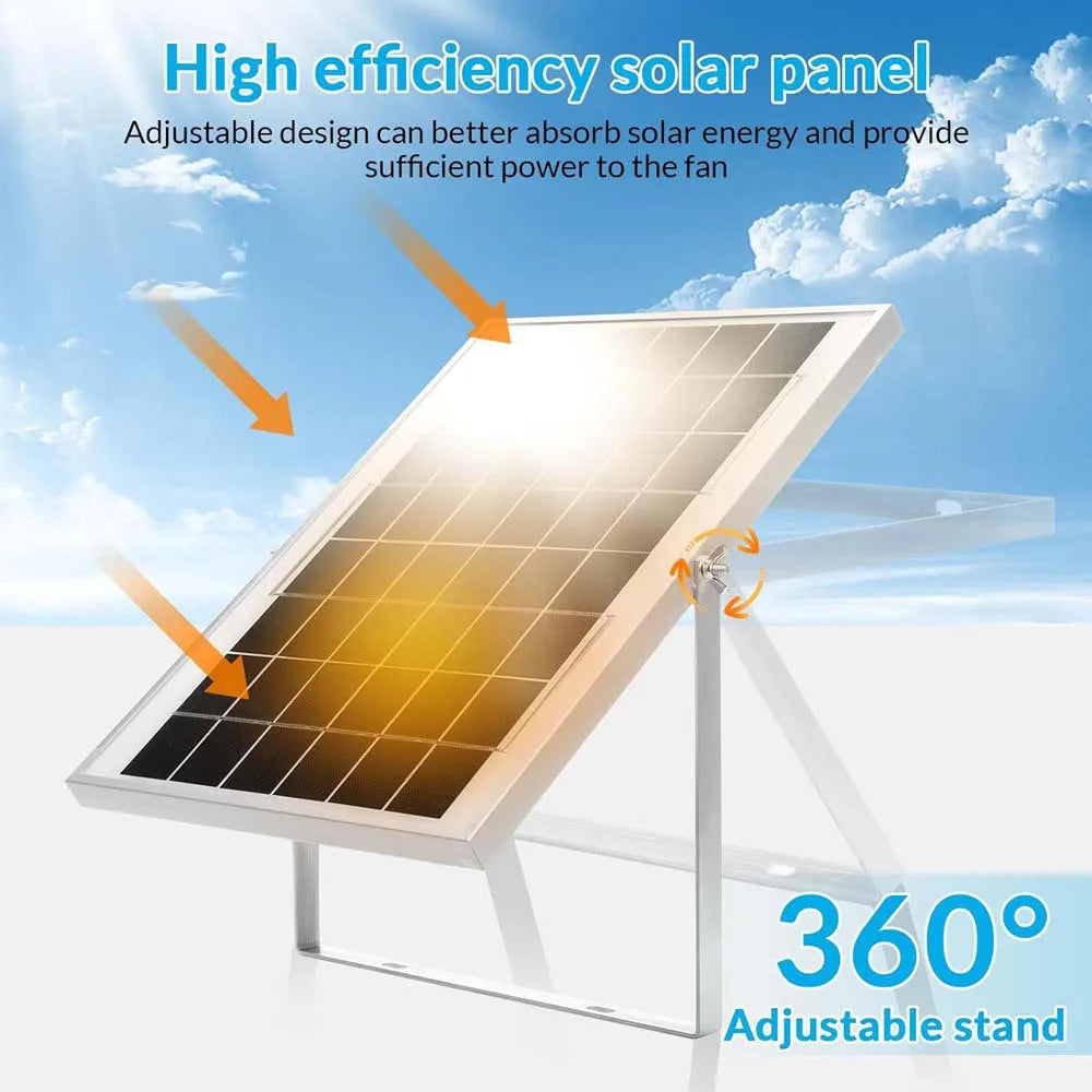 10W Solar Ventilator with Auto Temperature Control for Greenhouses & Sheds