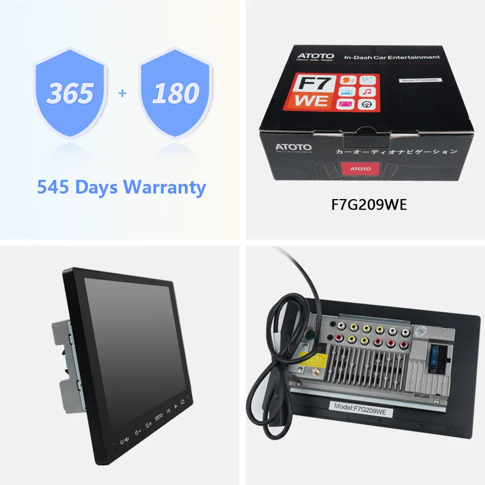 Portable 9" 2-Din Car Stereo with Wireless Android Auto F7G209WE