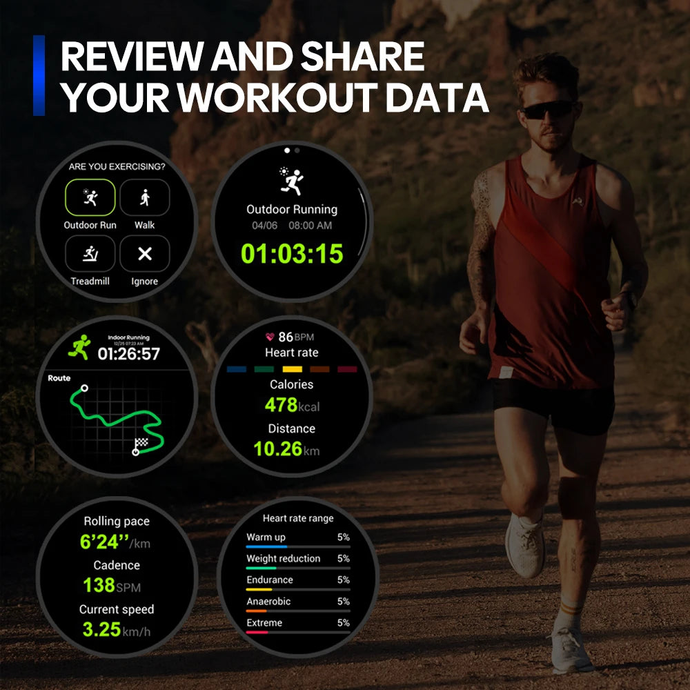 Rechargeable AMOLED Smartwatch with GPS, Fitness & Sleep Monitoring, Bluetooth Calls
