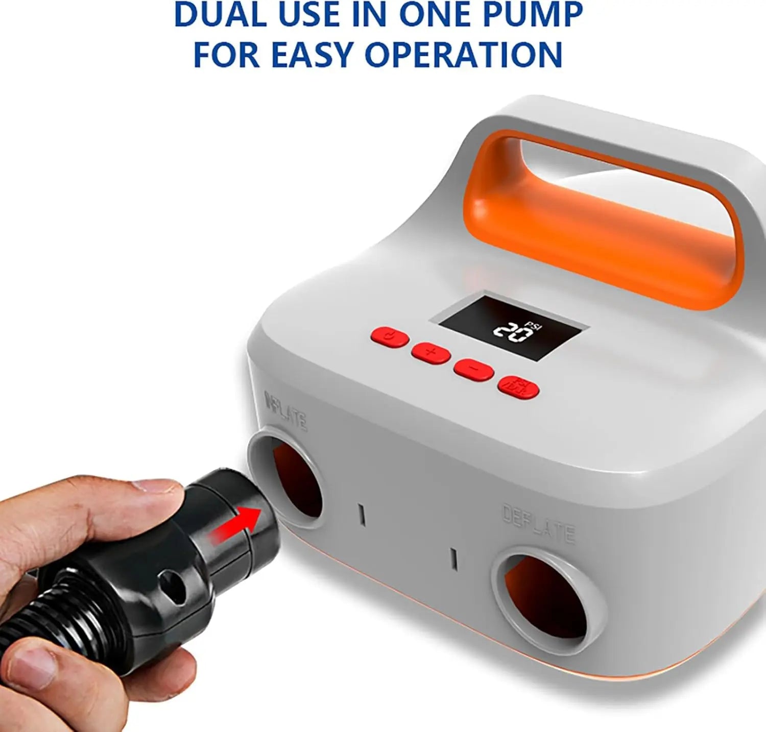 12V Electric SUP Air Pump with Digital Display, Auto Shut-Off & 6 Nozzles – 20PSI