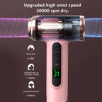 Cordless High-Speed Hair Dryer with Digital Display – Rechargeable & Lightweight for Home or Salon