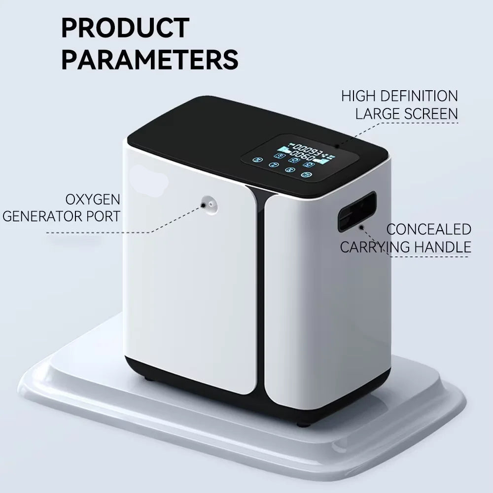 1L–8L Home Oxygen Concentrator with Touch Screen & Adjustable Flow – Quiet & Portable