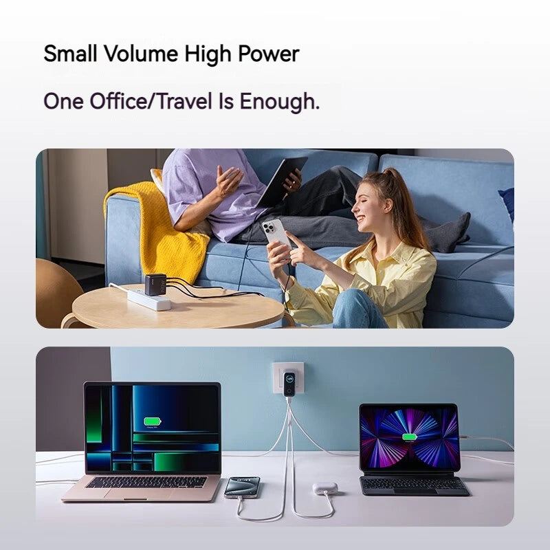 140W GaN Fast Charger with 4 USB-C Ports – Power Adapter for Laptops, Tablets & Phones