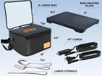 Mini Electric Lunch Box for Office Truck & Travel Portable Food Warmer with Utensils & Carry Bag Black