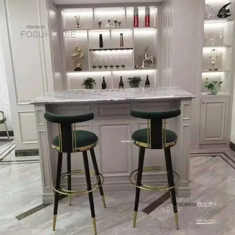 Luxury Wooden Bar Chair, Modern Kitchen Furniture