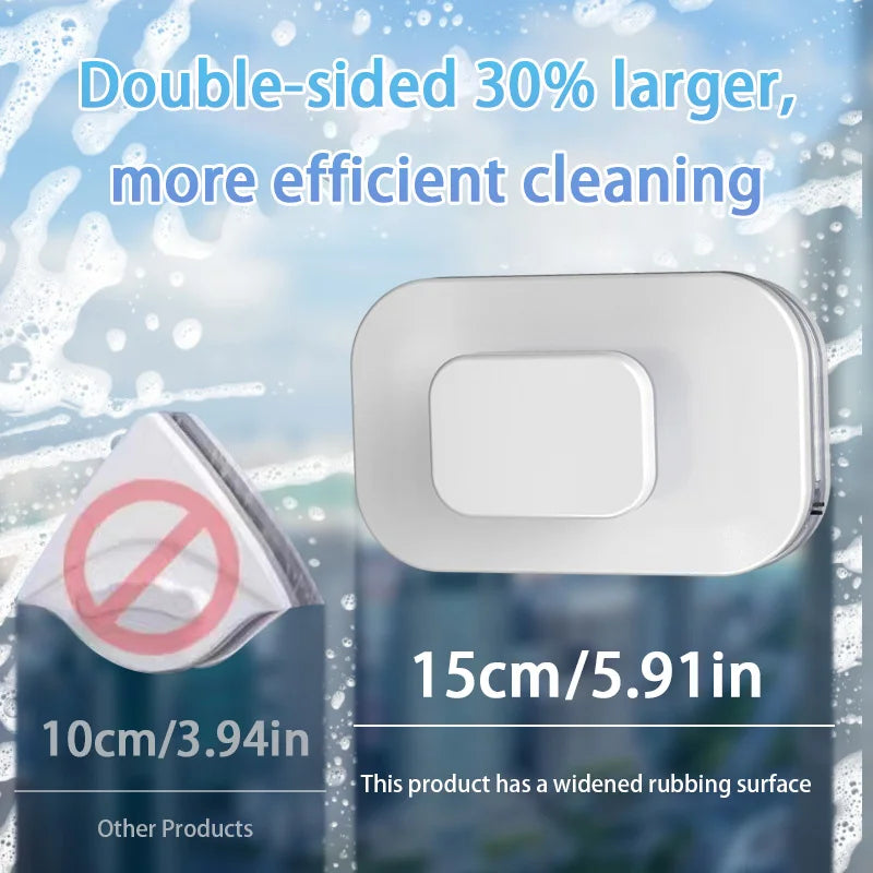 Double-Sided Magnetic Window Cleaner with Safety Rope