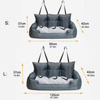 Green Waterproof Travel Dog Car Seat Bed with Safety Straps