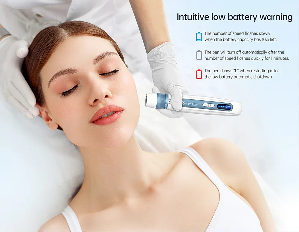 2-in-1 Blue Wireless Micro needling Hydra Pen with EMS