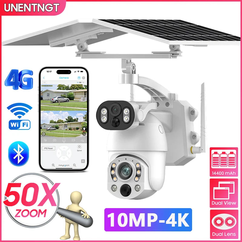 Outdoor 4G 10MP PTZ Camera with Motion Detection
