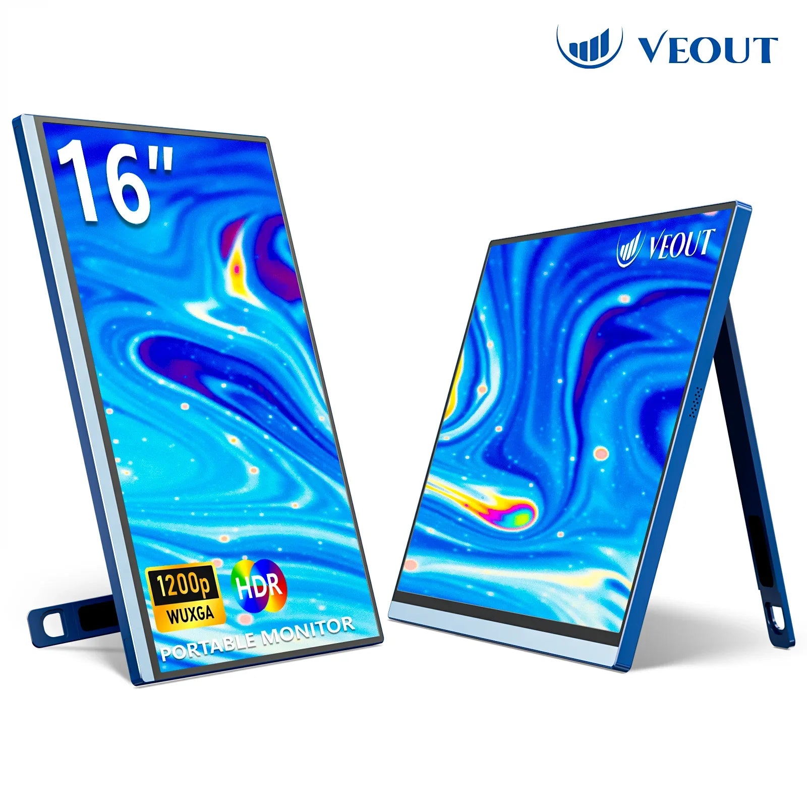 16" Portable IPS Monitor 1920x1200, USB-C & HDMI, Built-in Speakers