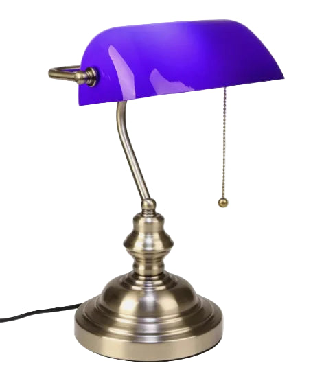 Classic Stained Glass Table Lamp with Chain Switch E27 Socket for Home or Office