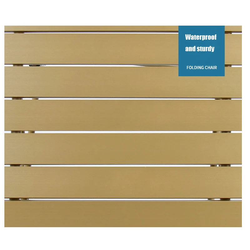 Foldable Outdoor Camping Table with Storage Shelf Golden