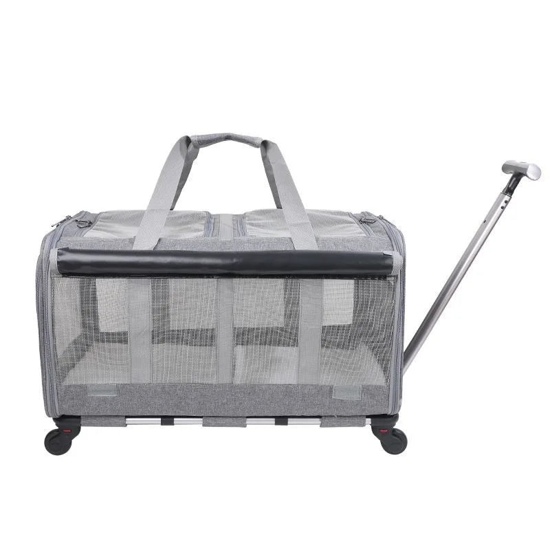 Large Capacity Cat Travel Gray Backpack – 71cm x 38cm x 10cm, Foldable, Portable & Ventilated