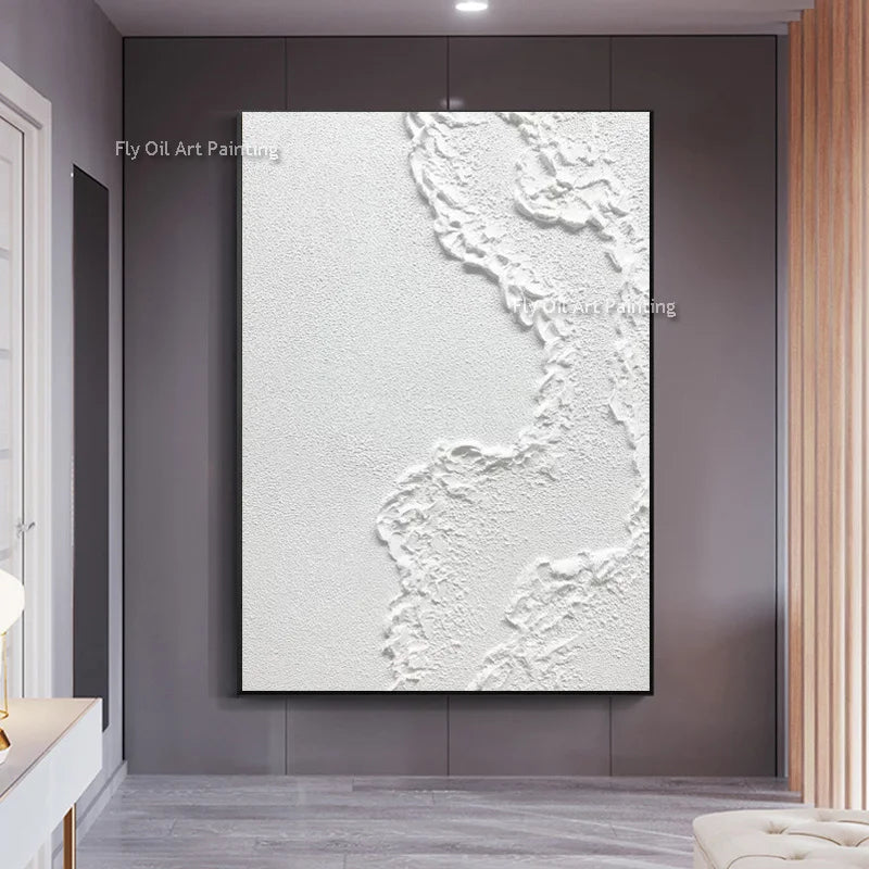 100x150cm Handmade Black & White Textured Canvas Art