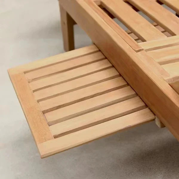 Teak Wood Outdoor Sun Lounger Chair for Poolside & Garden