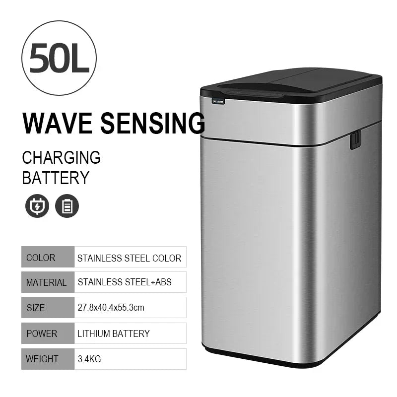 Smart Touchless Kitchen Rubbish Bin with Auto Sensor Lid
