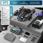 Smart GPS Drone with 1080p Camera, Screen Controller & 20min Flight