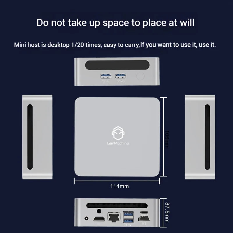 Compact Ryzen 7 Mini PC 16GB RAM 512GB SSD WiFi6 for Home Office