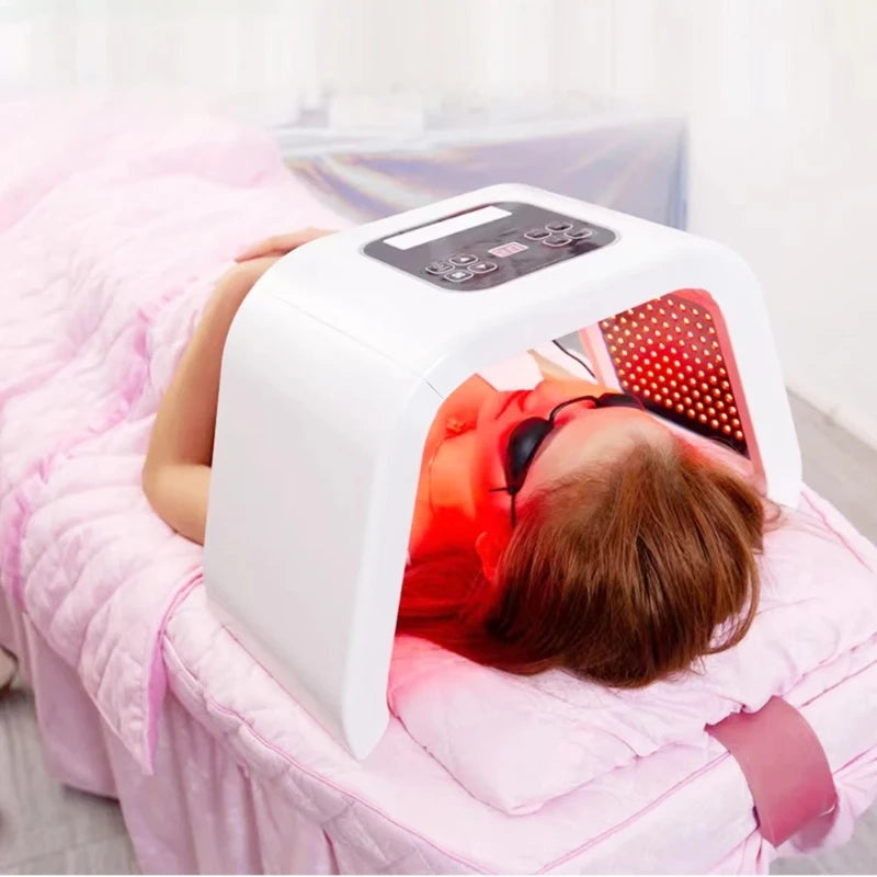 Rechargeable 7-Mode LED Skin Therapy Mask Wrinkle Reduction & Brightening for Home & Salon
