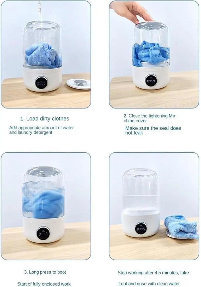 1L Portable Mini Washing Machine with USB Rechargeable Battery