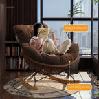 Outdoor Rattan Lounge Chair Semi-Reclining Retro Design for Comfortable Seating