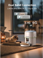 2L Black Auto Pet Feeder with 1080P Camera and WiFi