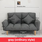 2-in-1 Foldable Sofa Bed Space-Saving Double Lounge Chair for Apartments, Gray