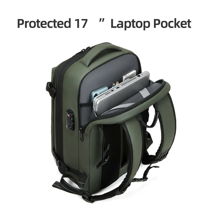 Multi-Compartment 55L Laptop Backpack – Oxford Fabric for Travel, School, Office