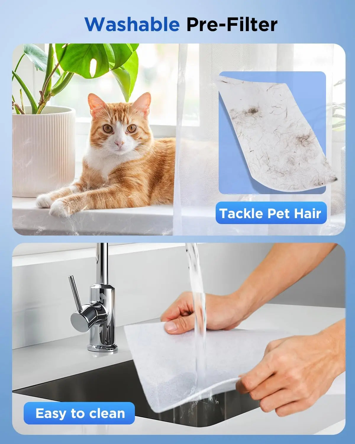 Pet Air Purifier with HEPA Filter & Odor Removal for Large Rooms