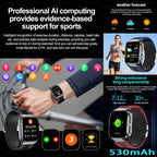 2.06" AMOLED Smart Watch with ECG, Temp & SpO2 Blue Air Pump Strap, IP68, 12-Day Battery