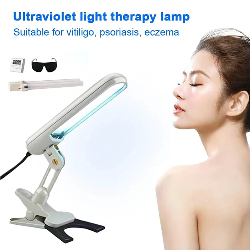 Home UVB Light Therapy Lamp Portable 311nm Device for Psoriasis, Eczema, Dermatitis Treatment White