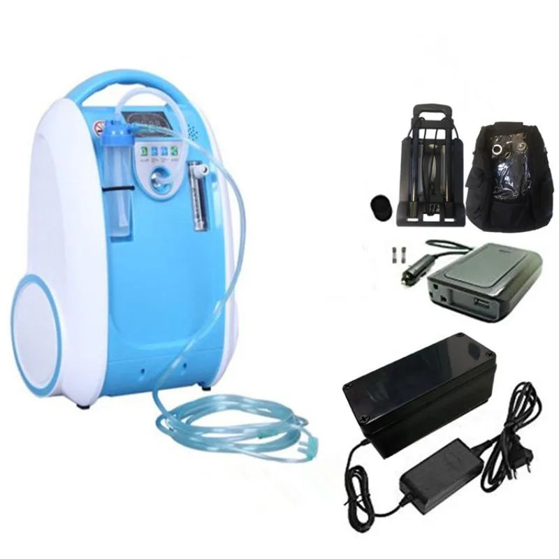 Portable 5L Oxygen Concentrator for Home and Car Battery Use