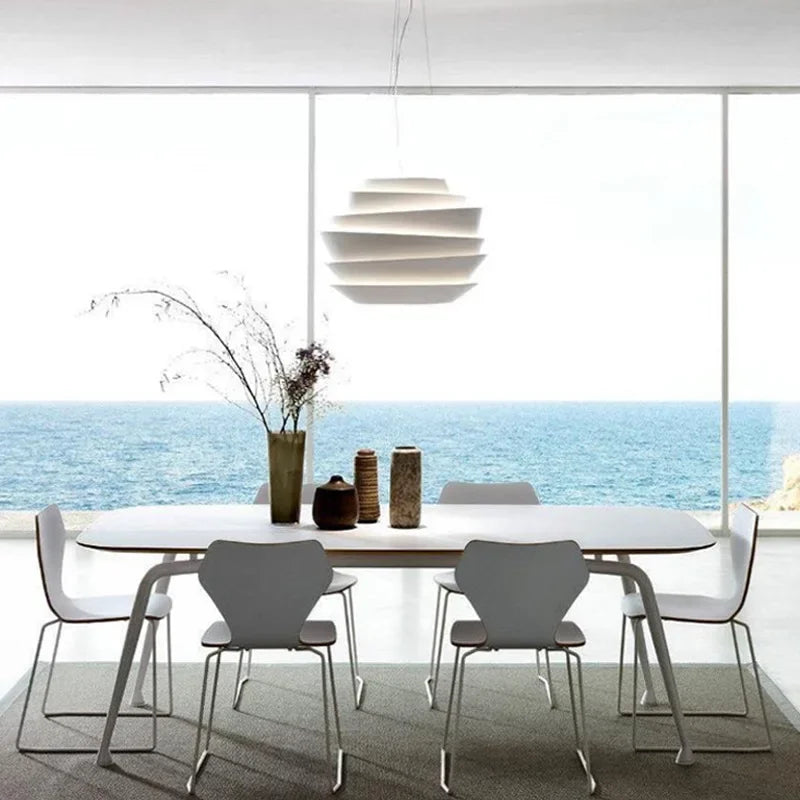 Hanging Metal Pendant Lamp for Kitchen or Studio White Dia63cm