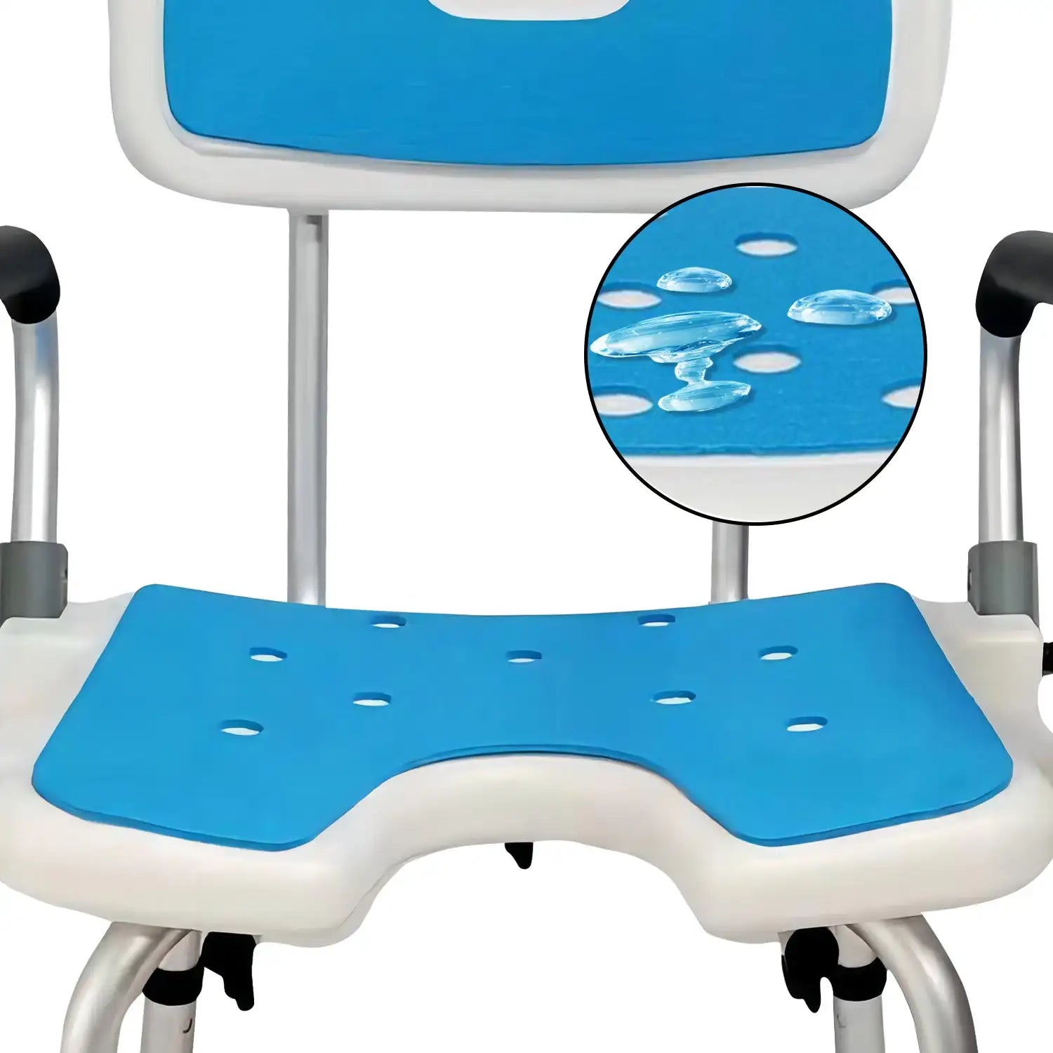 Height Adjustable Shower Seat with Armrests – Lightweight Aluminium Bath Stool