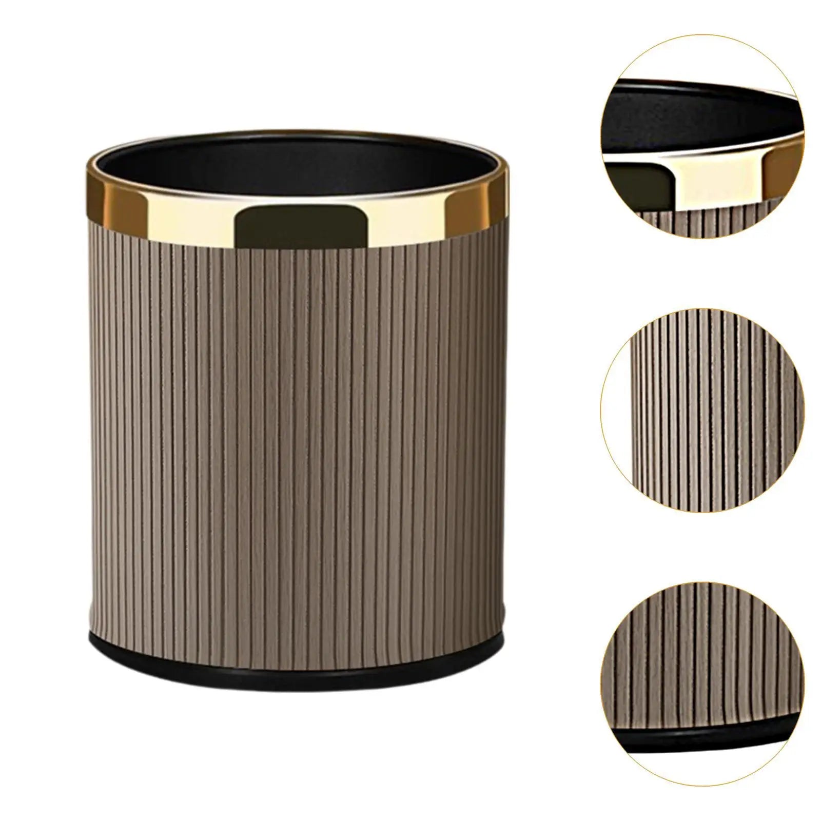 Modern Metal Trash Can – Lightweight, Open Top Waste Bin for Home & Office Gray