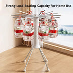 Portable Folding Clothes Drying Rack 16 Arm Rotating Design for Indoor & Outdoor Use