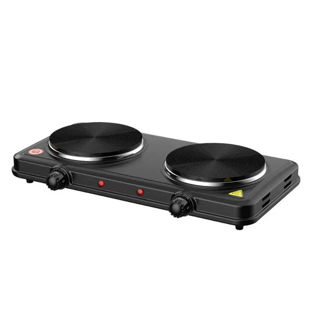 2000W Double Burner Electric Cooktop with Adjustable Heat