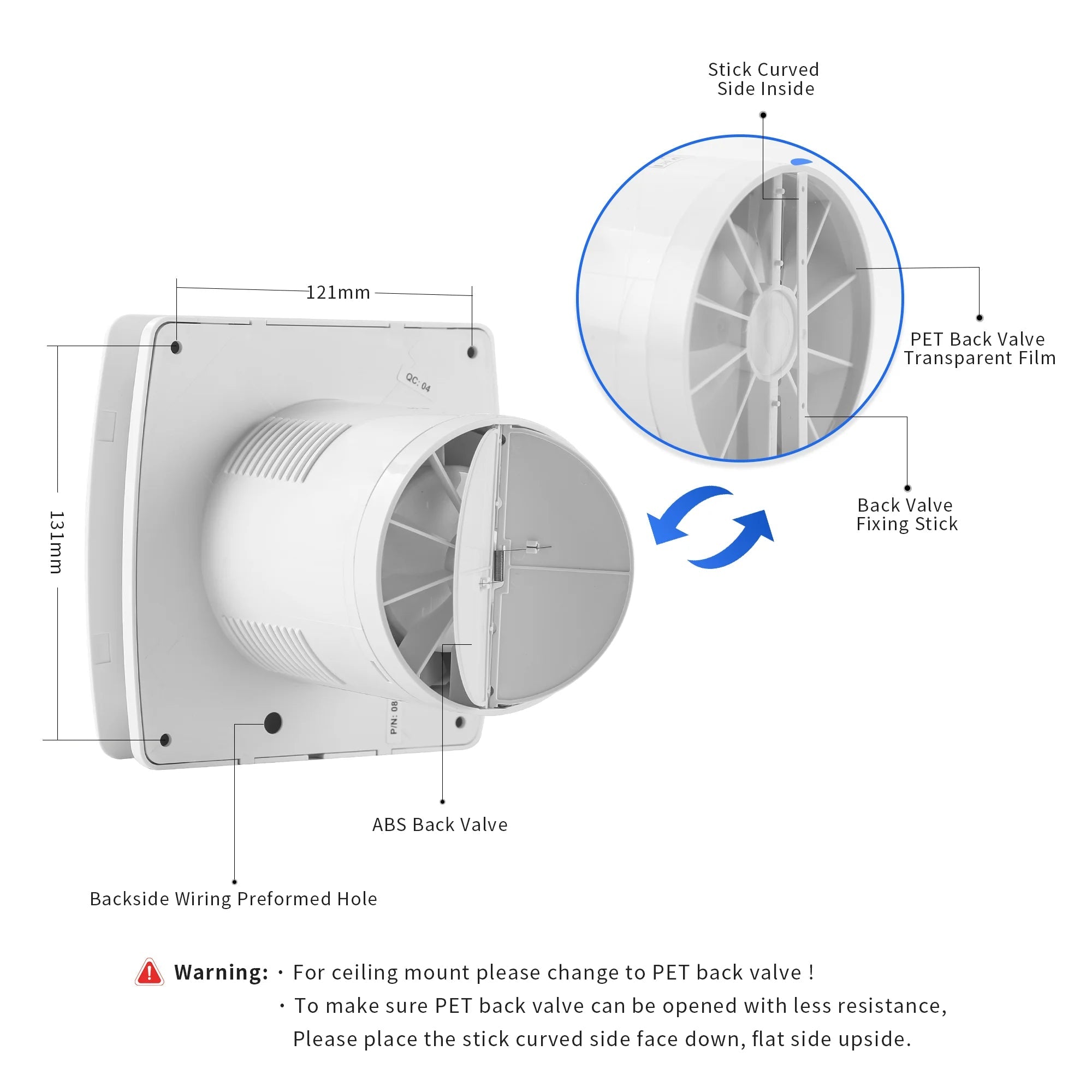 100mm Smart Bathroom Exhaust Fan with Wi-Fi, Humidity & Motion Sensors – 220–240V