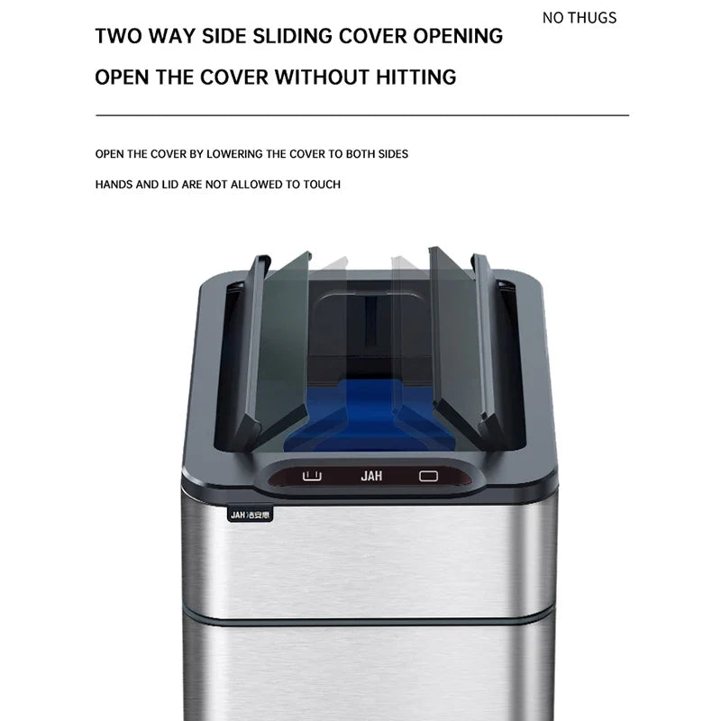 9L Smart Induction Kitchen Trash Bin with Rollers