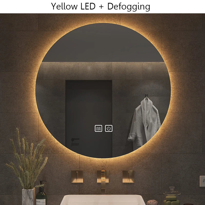60cm Smart LED Round Defogging Bathroom Mirror