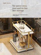 Luxury Stainless Steel Dual-Tier Bathroom Vanity Shelf - Black