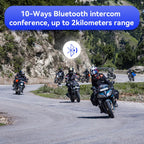 2-Pack Motorcycle Bluetooth Intercom Headsets 2000m Range