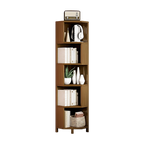 Industrial 5-Shelf Corner Bookcase – Freestanding Space-Saver for Living Room or Office
